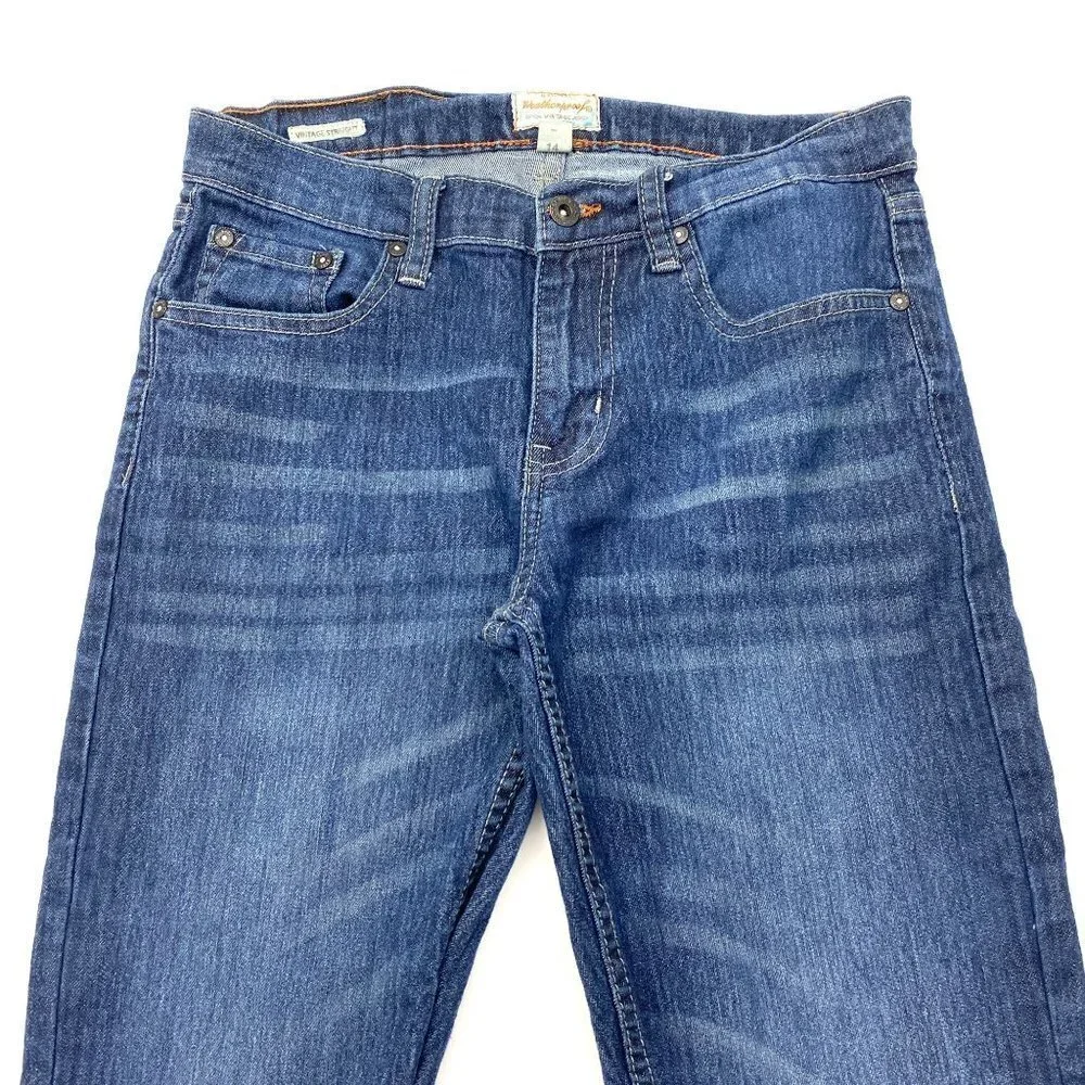 Weatherproof Vintage Straight Boys size 14 Dark‎ Wash Blue Denim Jeans